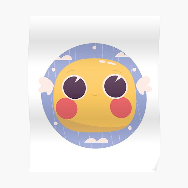 "Cute smiley emoticons stickers illustration set" Poster for Sale by