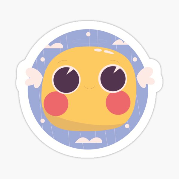 "Cute smiley emoticons stickers illustration set" Sticker for Sale by