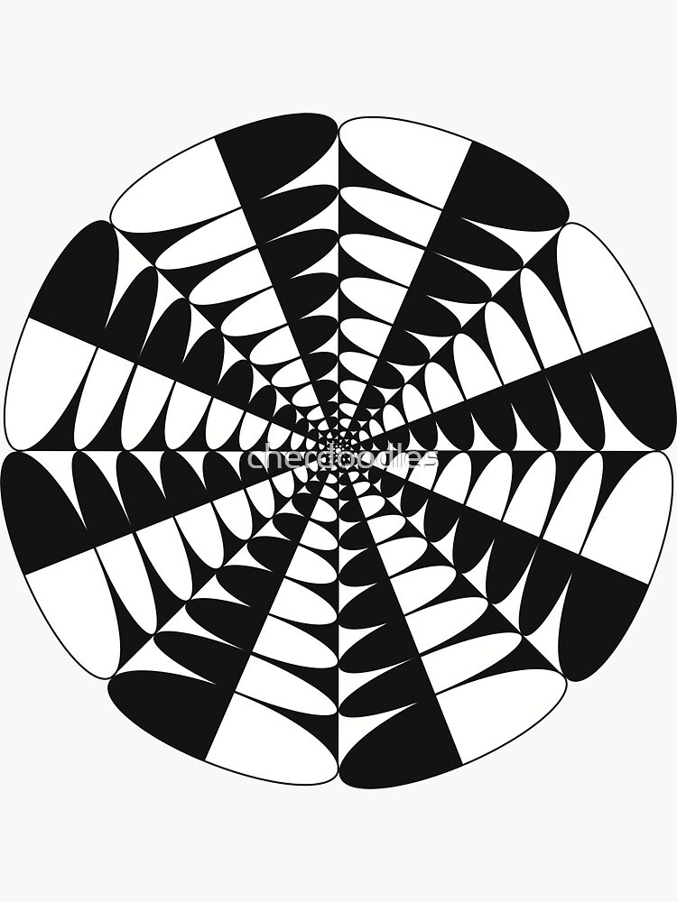 "Geometric Black and White Mandala" Sticker for Sale by cherdoodles