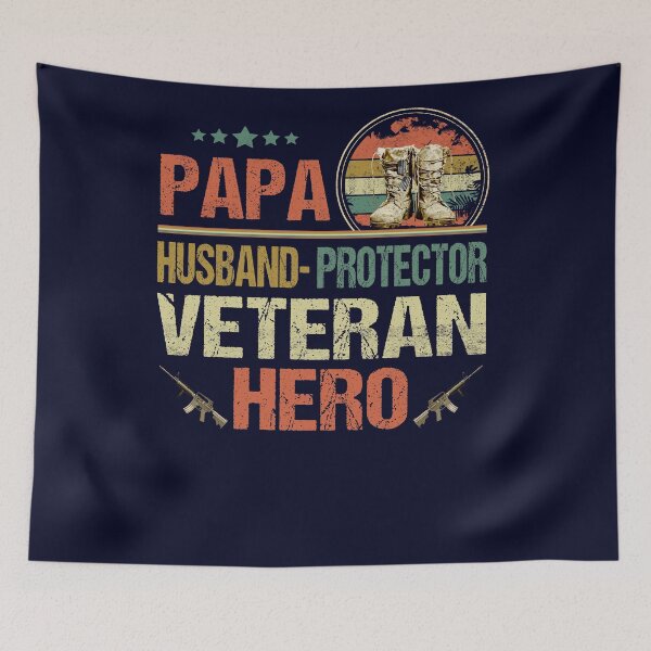 Item preview, Papa Husband Protector Veteran Hero Grandpa Fathers Day Gift Retro Dad Papa Idea designed and sold by Simeon	 Dorelus.