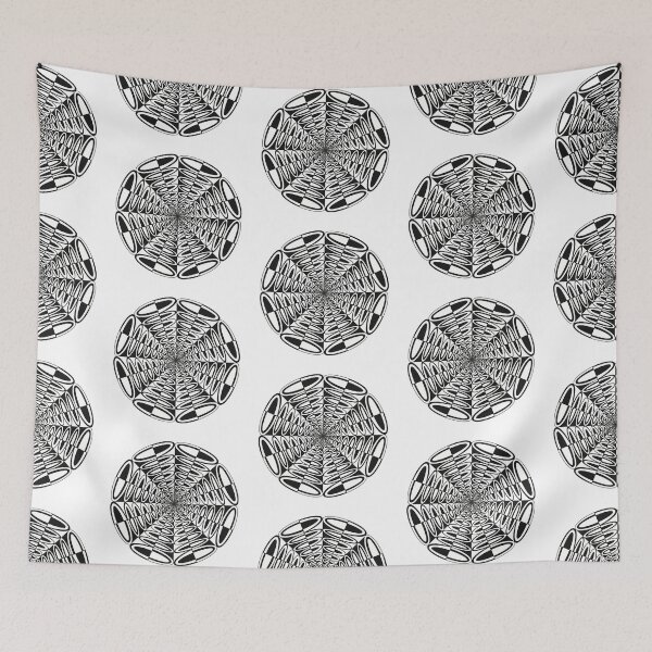 Item preview, Circle Pop Mandala - Intricate Black and White Digital Illustration, Vibrant and Eye-catching Design, Perfect gift idea for printing on shirts, wall art, home decor, stationary, phone cases and more. designed and sold by cherdoodles.