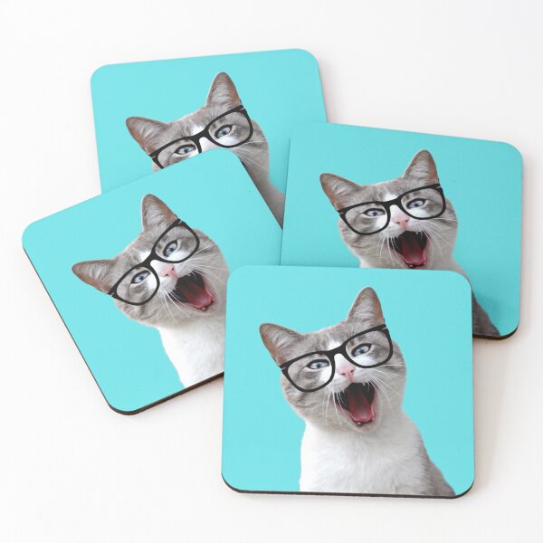 Item preview, Funny cute cat with black  glasses designed and sold by Cloofur.