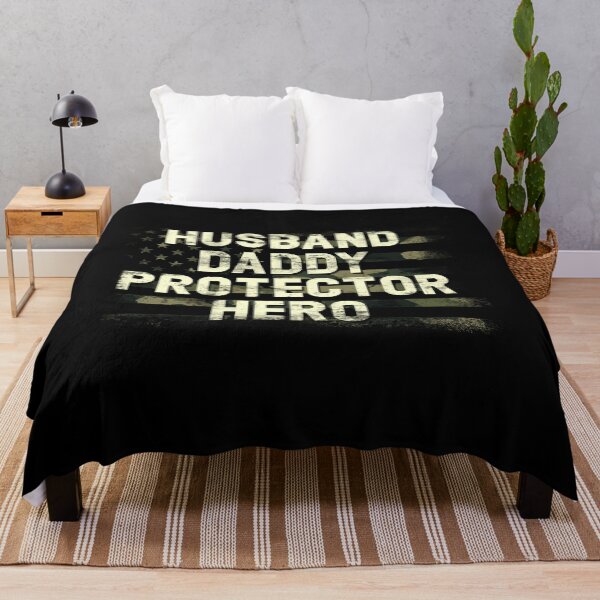 Item preview, Husband Daddy Protector Hero Gift Fathers Day USA Flag Tee designed and sold by Simeon	 Dorelus.