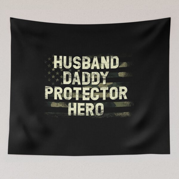 Item preview, Husband Daddy Protector Hero Gift Fathers Day USA Flag Tee designed and sold by Simeon	 Dorelus.