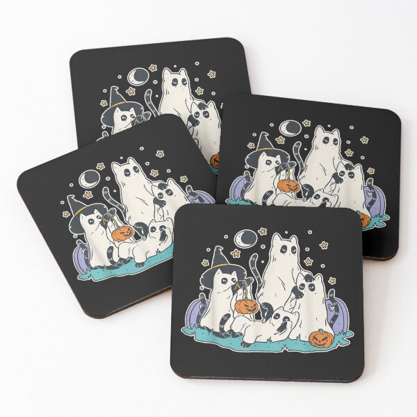 Item preview, Black Cats in Ghost Costume - Cute Women and Men Halloween designed and sold by bylox.