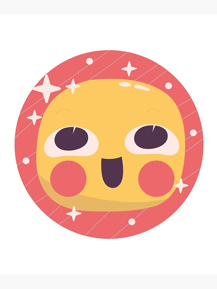 "Cute Happy emoticons stickers illustration set" Poster for Sale by