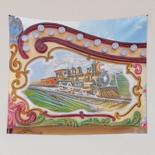 Item preview, r3536/ finition 2022 - 5 the locomotive of yesteryear " The marvelous decor of the Manege des Chevaux - la Locomotive d'Autrefois - Okaio Créations  Olavia-Olao designed and sold by o.okaïo.