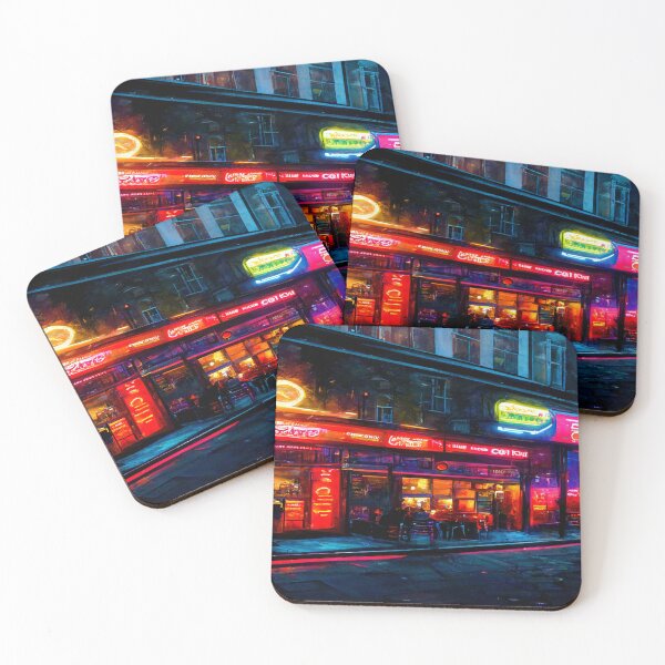 Item preview, London City Street View At Night In Neonlight / London, England designed and sold by Unwind-Art-Work.