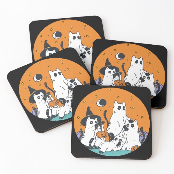 Item preview, Black Cats in Ghost Costume - Cute Women and Men Halloween designed and sold by bylox.