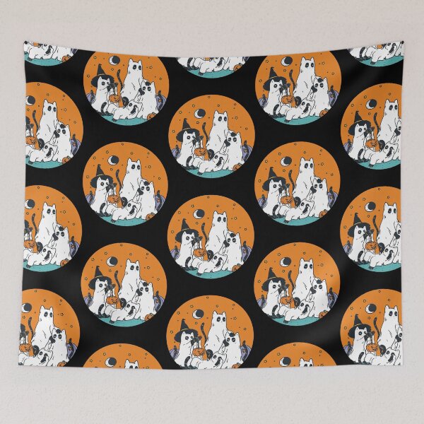 Item preview, Black Cats in Ghost Costume - Cute Women and Men Halloween designed and sold by bylox.