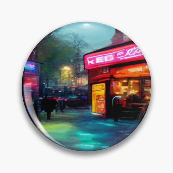 Item preview, London City Street View At Night In Neonlight / London, England designed and sold by Unwind-Art-Work.