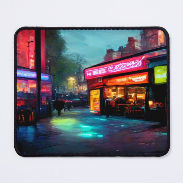 Item preview, London City Street View At Night In Neonlight / London, England designed and sold by Unwind-Art-Work.