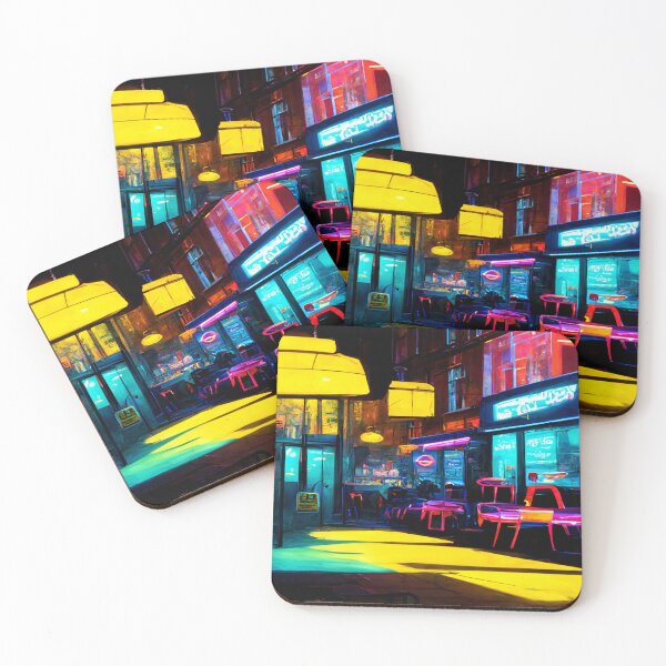 Item preview, London City Street View At Night In Neonlight / London, England designed and sold by Unwind-Art-Work.