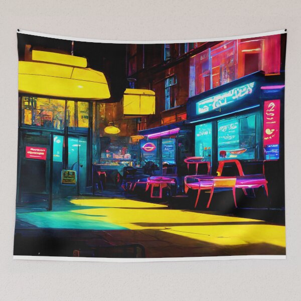 Item preview, London City Street View At Night In Neonlight / London, England designed and sold by Unwind-Art-Work.