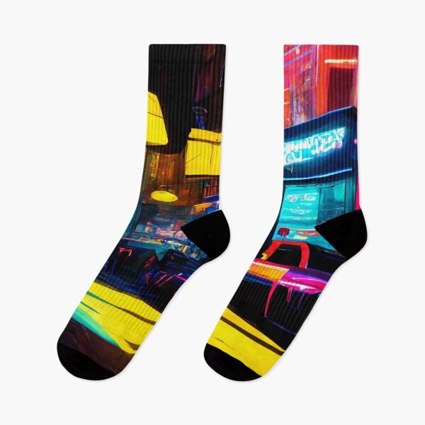 Item preview, London City Street View At Night In Neonlight / London, England designed and sold by Unwind-Art-Work.