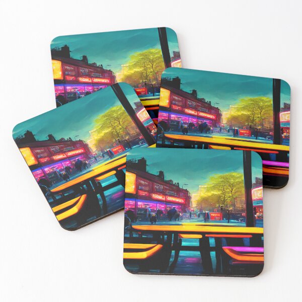 Item preview, London City Street View At Night In Neonlight / London, England designed and sold by Unwind-Art-Work.