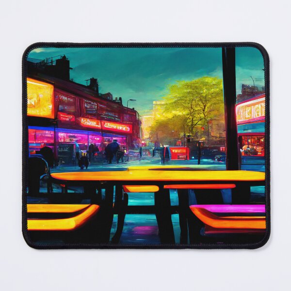 Item preview, London City Street View At Night In Neonlight / London, England designed and sold by Unwind-Art-Work.