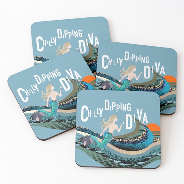 Item preview, Born to swim mermaid for wild swimming cold open water swimmers.  Caroline Laursen original designed and sold by Caroline Laursen.