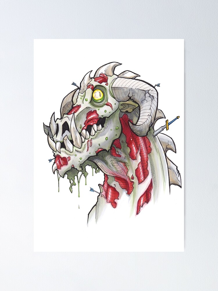 Undead Dragon Poster By Jazzastudios Redbubble