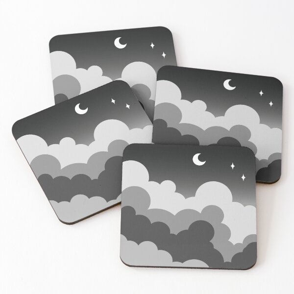 Item preview, Black Sky with Moon and Clouds designed and sold by Urla-Designs.