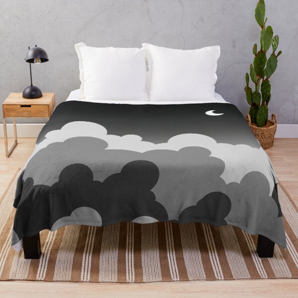 Item preview, Black Sky with Moon and Clouds designed and sold by Urla-Designs.