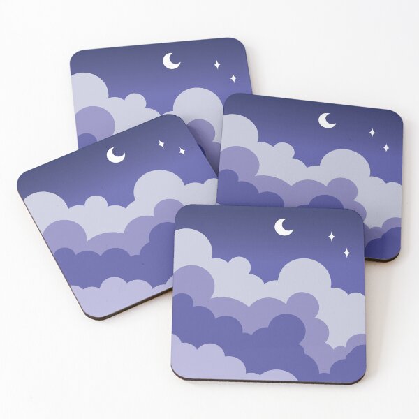 Item preview, Dark Blue Sky with Moon and Clouds designed and sold by Urla-Designs.