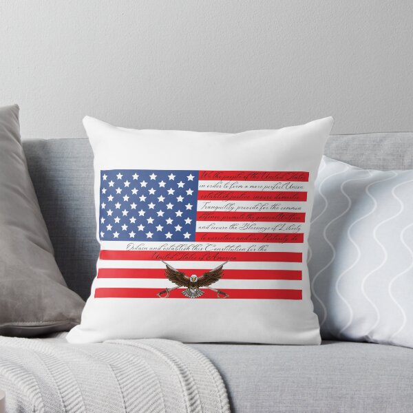 Item preview, American Flag with United States Constitution Preamble designed and sold by StuckOnCamping.
