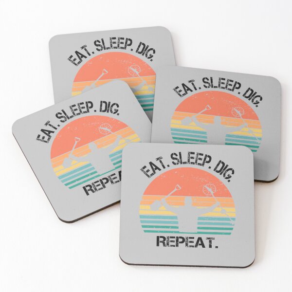 Item preview, Metal detector retro sunset eat sleep dig repeat  designed and sold by TipTopTapo.