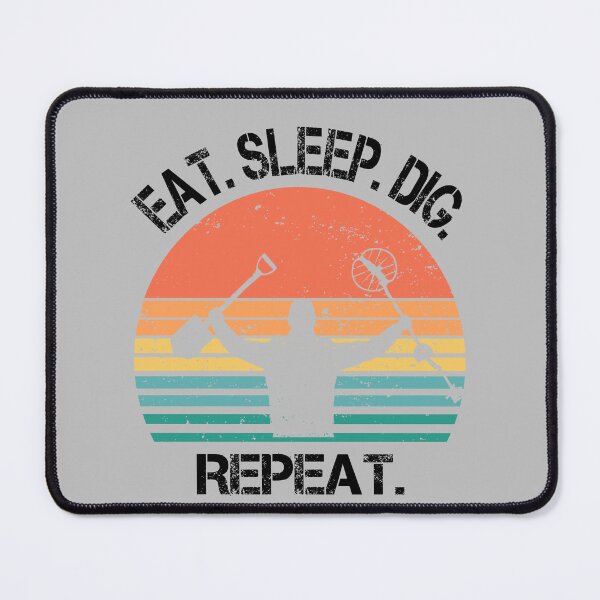 Item preview, Metal detector retro sunset eat sleep dig repeat  designed and sold by TipTopTapo.