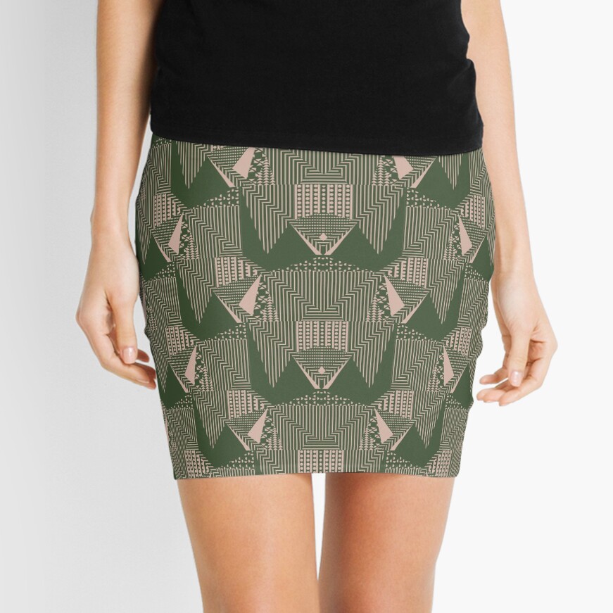 40's bold retro pattern Mini Skirt