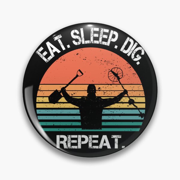 Item preview, Metal detector retro sunset eat sleep dig repeat  designed and sold by TipTopTapo.