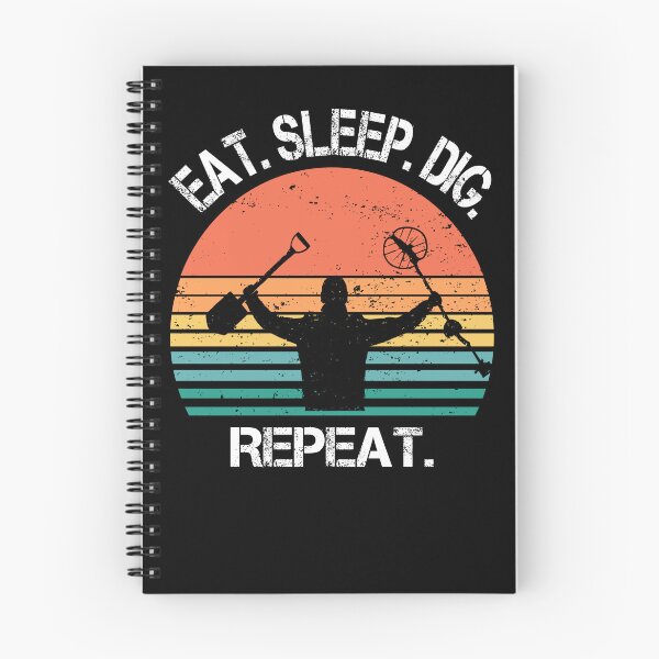 Item preview, Metal detector retro sunset eat sleep dig repeat  designed and sold by TipTopTapo.