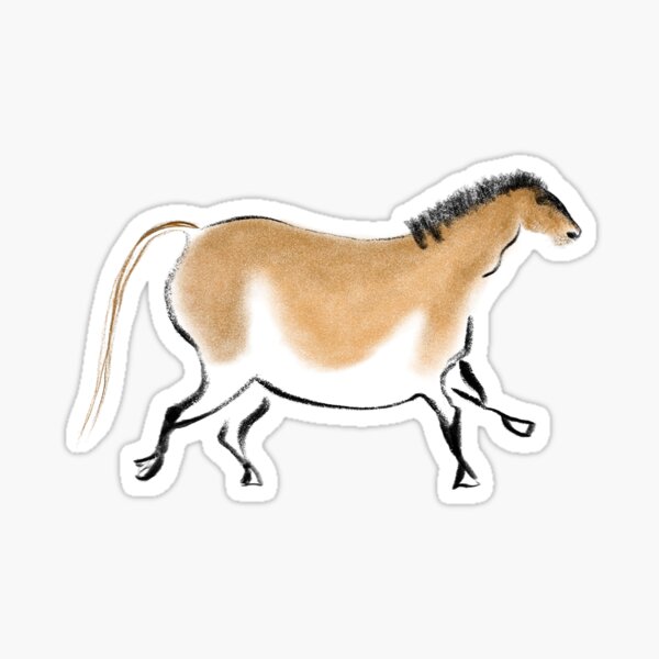 Aperçu de l'œuvre Peinture rupestre de cheval de la grotte de Lascaux créée et vendue par archbestos.