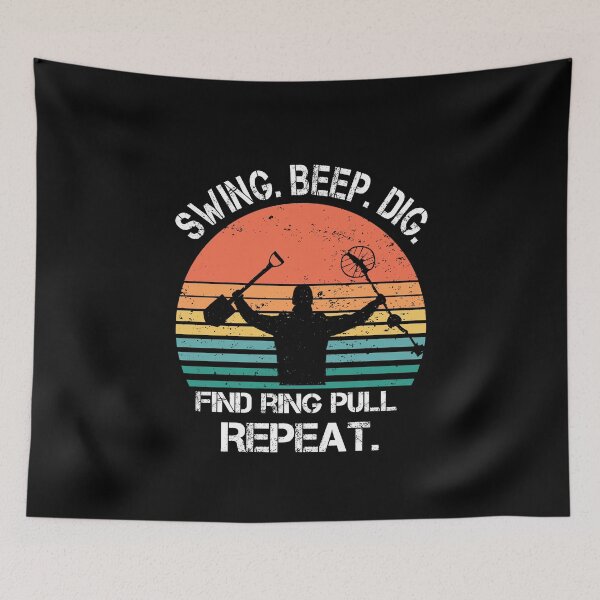 Item preview, Funny Metal detector retro sunset eat sleep dig repeat  designed and sold by TipTopTapo.