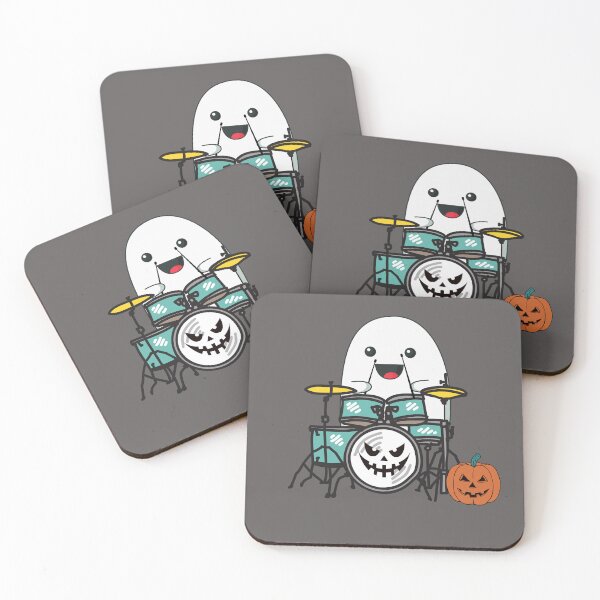 Item preview, Cute Boo Drums Player For Drummers And Rock Band On Halloween Days designed and sold by Funwithmusic.