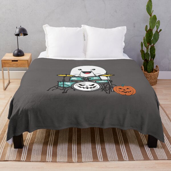 Item preview, Cute Boo Drums Player For Drummers And Rock Band On Halloween Days designed and sold by Funwithmusic.