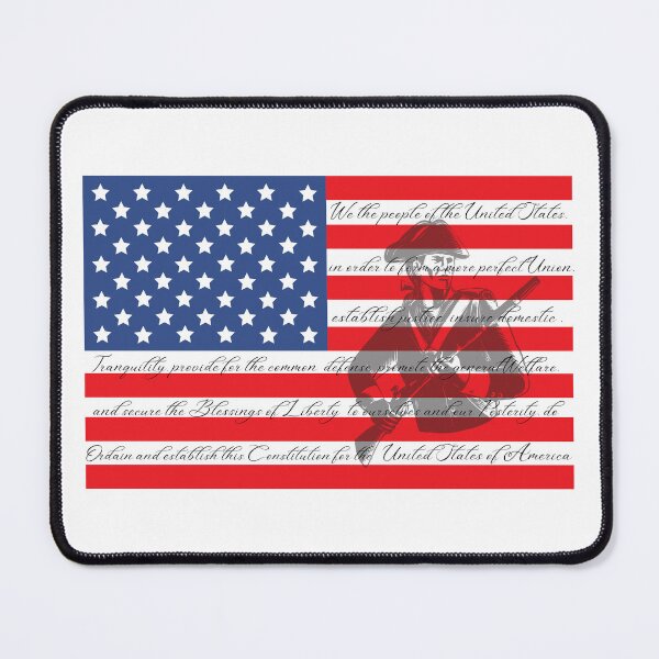 Item preview, American Flag with United States Constitution Preamble designed and sold by StuckOnCamping.