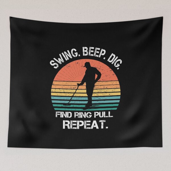 Item preview, Funny Metal detector retro sunset swing beep dig repeat  designed and sold by TipTopTapo.
