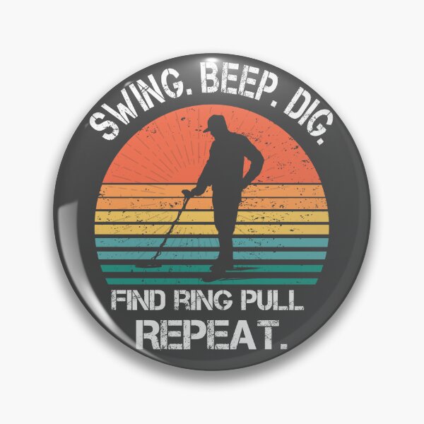 Item preview, Funny Metal detector retro sunset swing beep dig repeat  designed and sold by TipTopTapo.
