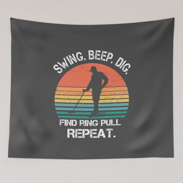 Item preview, Funny Metal detector retro sunset swing beep dig repeat  designed and sold by TipTopTapo.