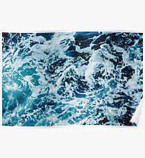 Turquoise Blue Ocean Waves Poster
