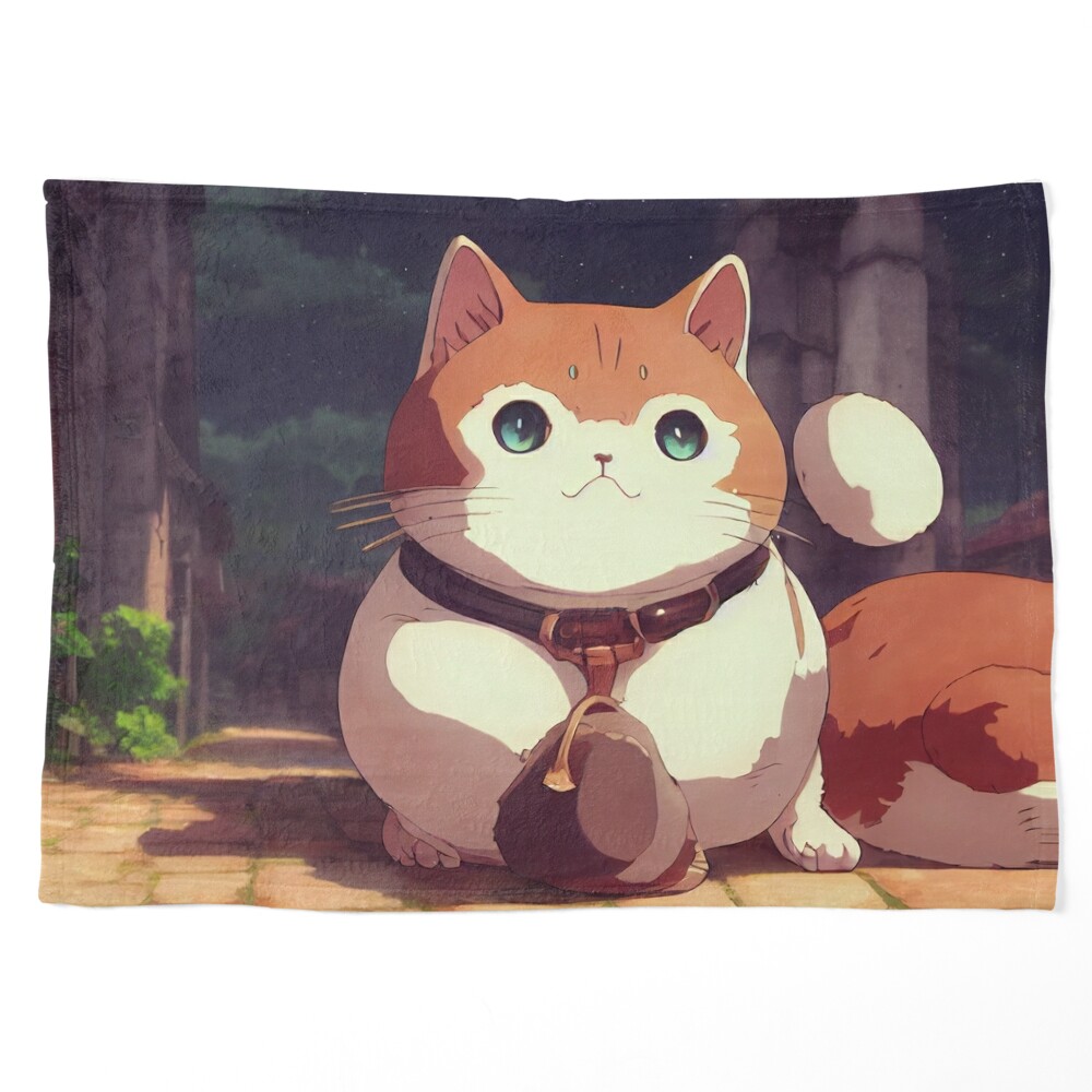 Póster for Sale con la obra «Gato gordo de anime marrón» de Pet Shelter |  Redbubble