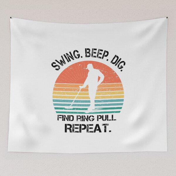Item preview, Funny Metal detector retro sunset swing beep dig repeat  designed and sold by TipTopTapo.