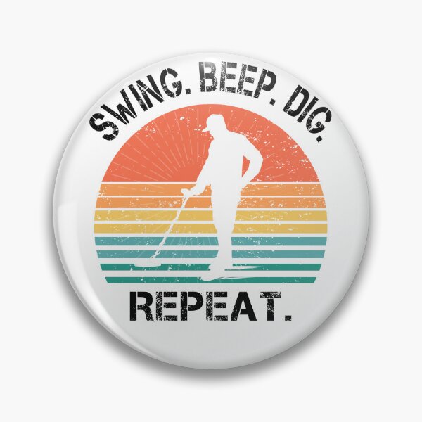 Item preview, Funny Metal detector retro sunset swing beep dig repeat  designed and sold by TipTopTapo.