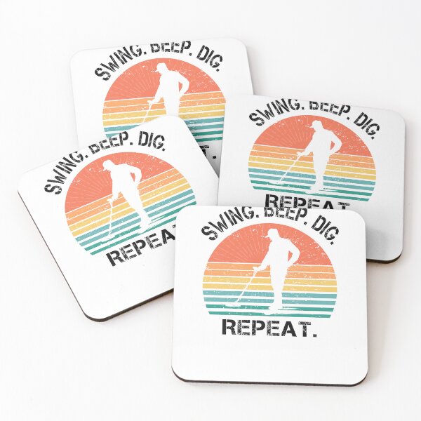 Item preview, Funny Metal detector retro sunset swing beep dig repeat  designed and sold by TipTopTapo.