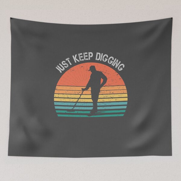 Item preview, Funny Metal detector retro sunset just keep digging  designed and sold by TipTopTapo.