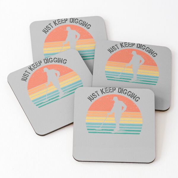 Item preview, Funny Metal detector retro sunset just keep digging  designed and sold by TipTopTapo.