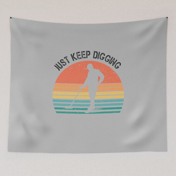 Item preview, Funny Metal detector retro sunset just keep digging  designed and sold by TipTopTapo.