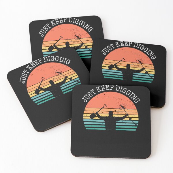 Item preview, Funny Metal detector retro sunset just keep digging  designed and sold by TipTopTapo.