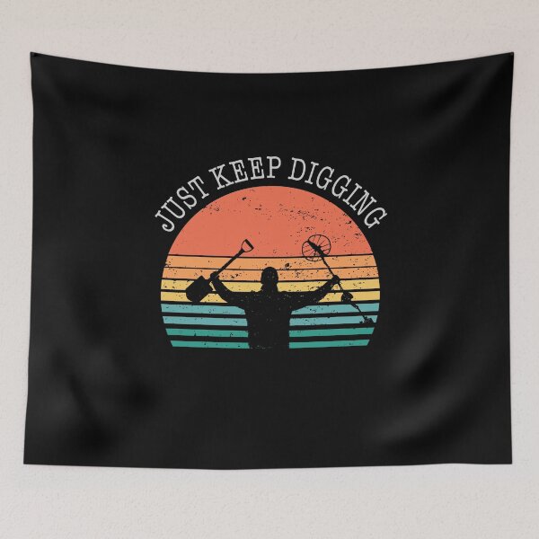 Item preview, Funny Metal detector retro sunset just keep digging  designed and sold by TipTopTapo.